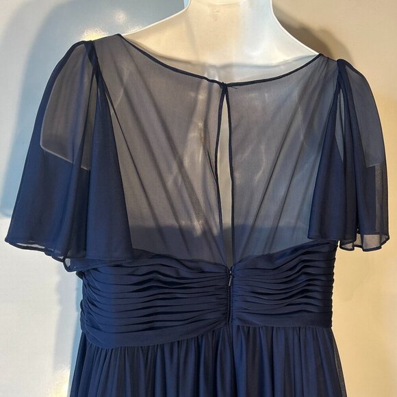 David's Bridal Navy Blue Maternity Wedding Dress - Picture 6 of 10